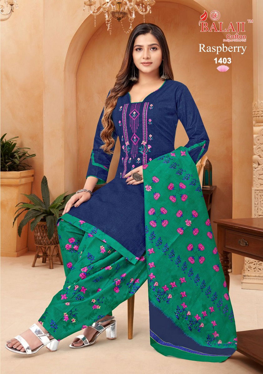 Balaji Rasberry Vol 14 Embroidery Cotton Dress Material Catalog
